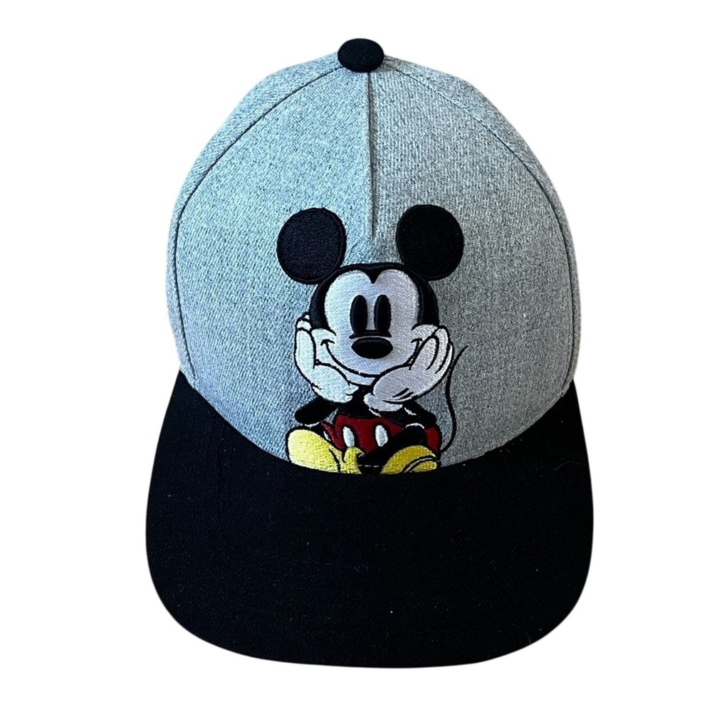 Disney Mickey Mouse Kids Hat Cap - Embroidered Gray and Black OSFM